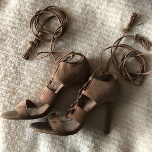 ALDO light brown strappy heels